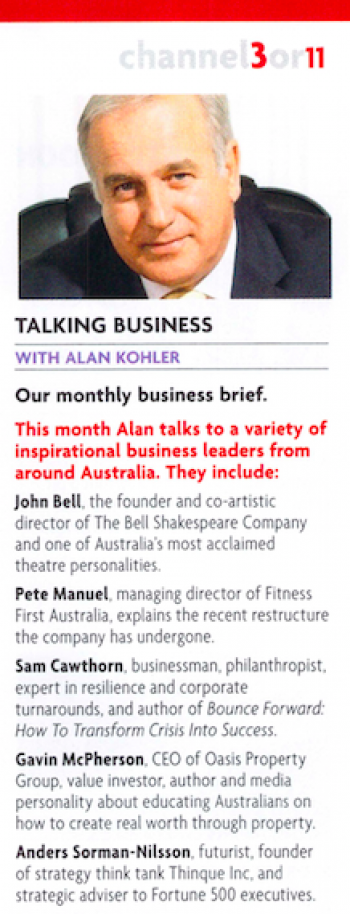 Alan Kohler Interviews Futurist on Qantas Radio