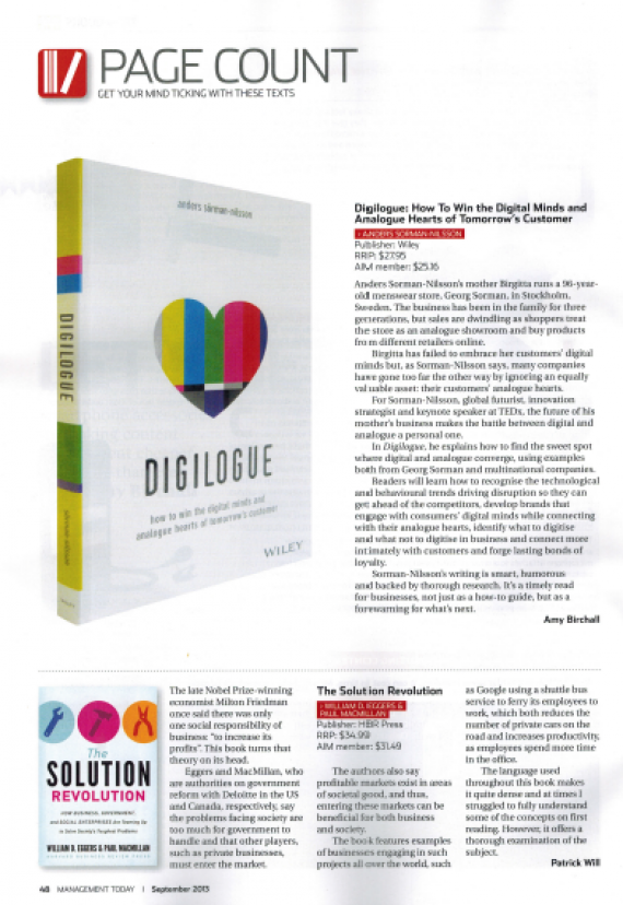 Digilogue Management Today Futurist Anders Sorman-Nilsson