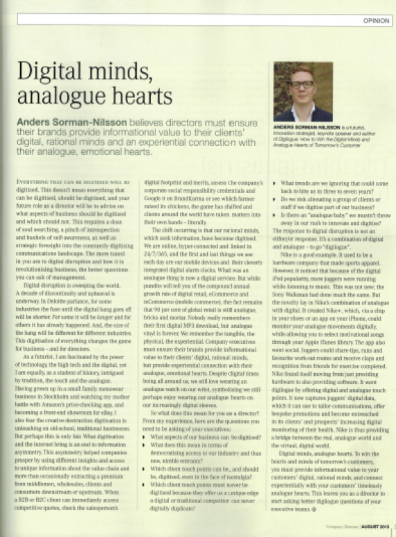Company Directors Magazine Futurist Anders Sorman-Nilsson