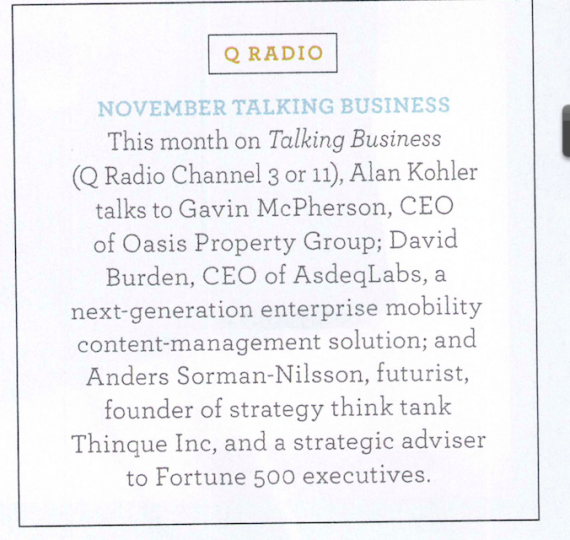 Qantas Magazine Futurist Anders Sorman-Nilsson