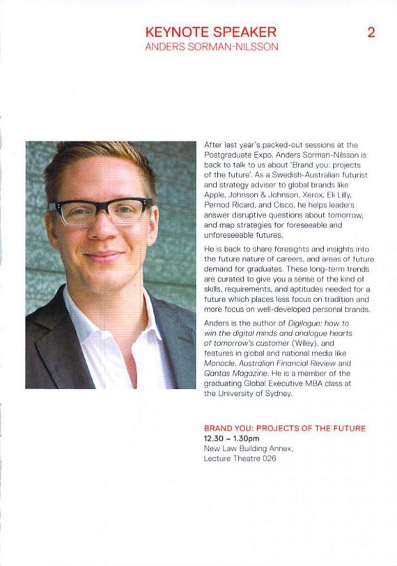 Brand You Career Futures Futurist Anders Sorman-Nilsson