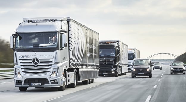 Driverless Mercedes-Benz Actros trucks