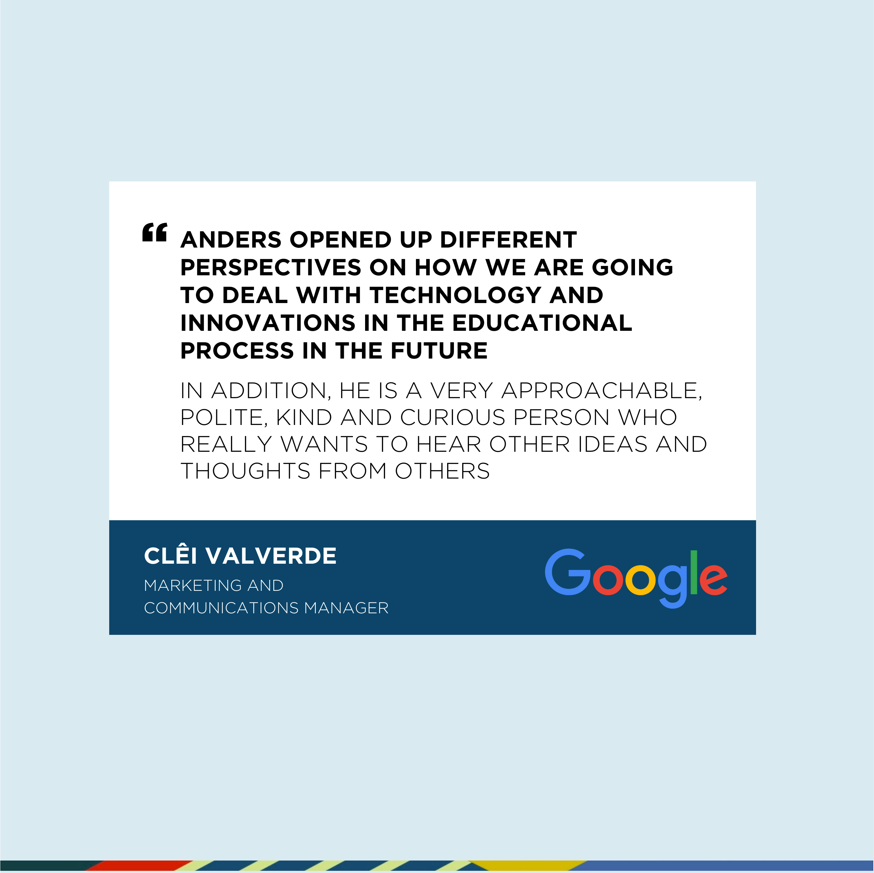 Google Testimonial for AI Keynote Speaker Anders Sörman-Nilsson